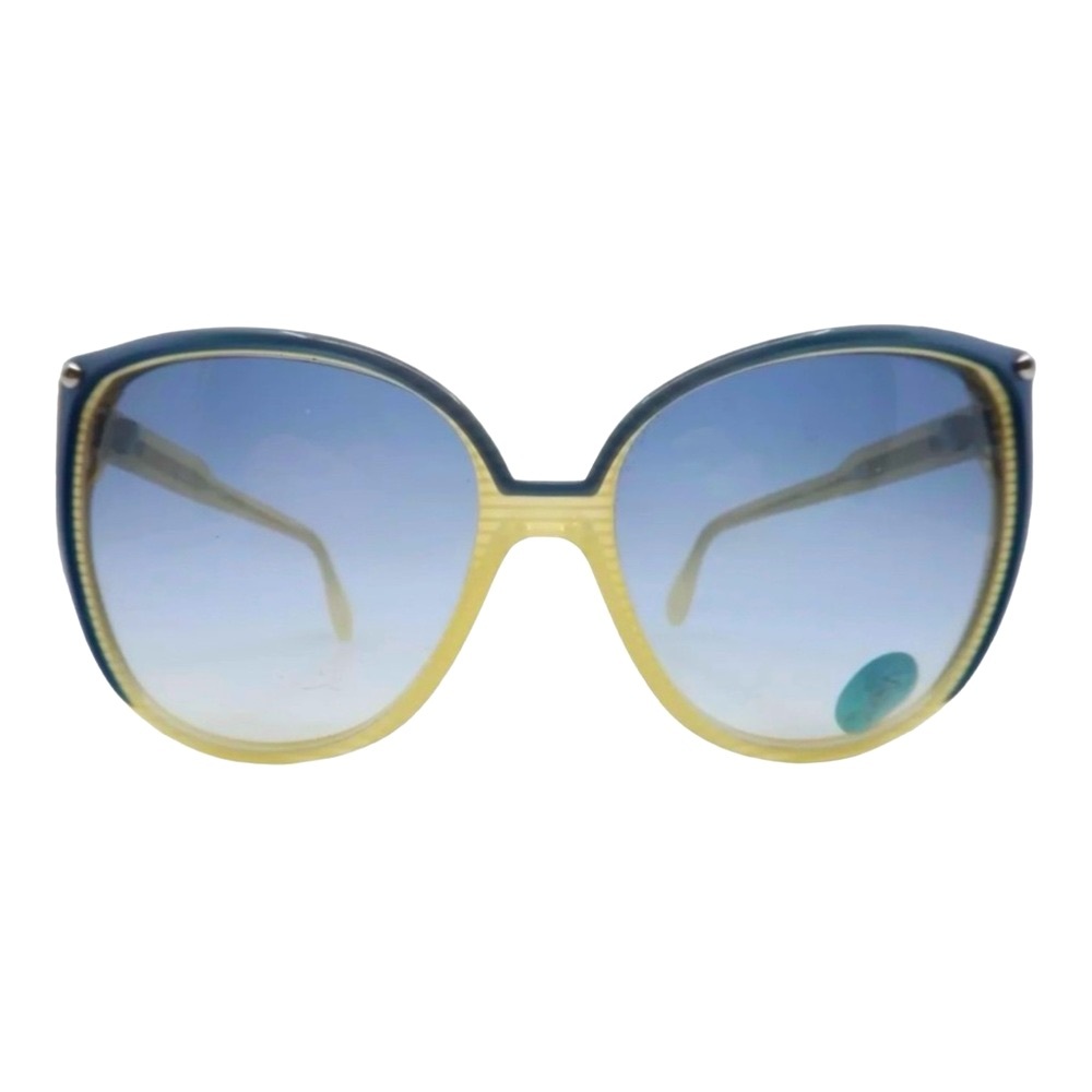 1980’s Silhouette Austria Oversized Sunglasses, Blue and Cream, Deadstock